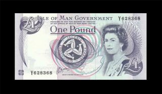 1983 Isle Of Man Government Qeii 1 Pound ( (gem Unc))