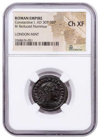 Roman Empire,  Billon Nummus Of Constantine I - London Ngc Ch.  Xf Sku52267