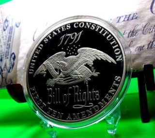 THE BILL OF RIGHTS COMMEMORATIVE COIN PROOF LUCKY MONEY VALUE $139.  99 2