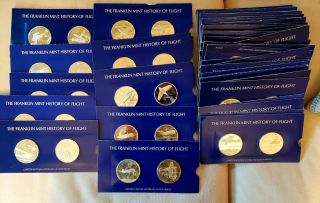 The Franklin History Of Flight Sterling Silver Medal Partial Set Of 80.