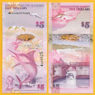 Bermuda 5 Dollars P - 58 2009 Unc Banknote