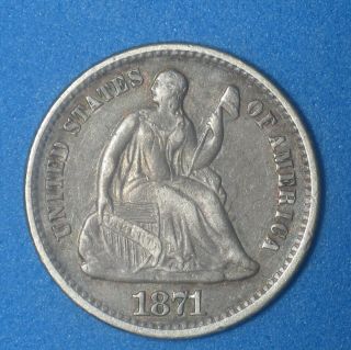 1871 Liberty Seated Half Dime