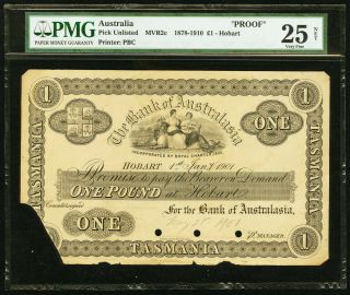 Australia Bank Of Australasia 1 Pound 1.  1.  1901 Pick Unl Proof Pmg Very Fine 25