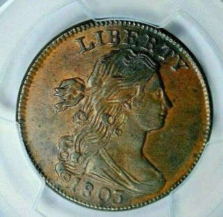 1803 1c Small Date Small Fraction Pcgs Au58