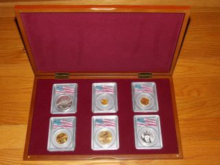 2001 1 Of 190 Platinum,  Gold,  Silver Eagle Set Pcgs Wtc World Trade Center 911