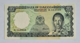 Tanzania - 20 Shillings - Nd (1966) - Signature 1 - Pick 3a - S/n Al 113839,  Unc.