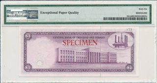Central Bank Trinidad & Tobago $1 1964 Color Trial Specimen PMG 66EPQ 2