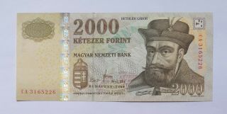 Hungary - 2000 Forint - 2008 - Serial Number 3165226 - Pick 198,  Unc.
