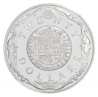 1985 British Virgin Islands 20 Dollars - World Silver Coin - 18.  5g 041