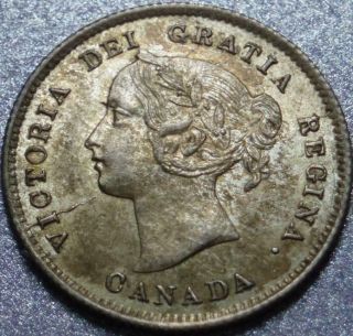 1871 Canada Choice,  Five 5¢ Cent Silver Queen Victoria Fully
