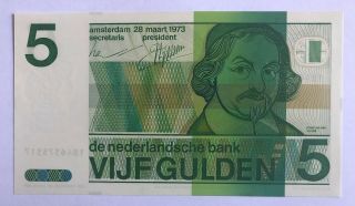 Netherlands - 5 Gulden - 1973 - Pick 95 - Serial Number 1846375317,  Unc.
