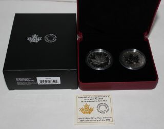 2018 Canada Fine Silver $5 Two Coin Set 30th Anniv.  Of Maple Leaf W/