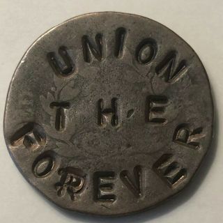 Draped Bust Large Cent Counterstamp “the Union Forever” Civil War Propaganda