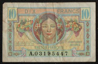 France (pm07a) 10 Francs Nd (1947) Avf/f,  Tresor FranÇais