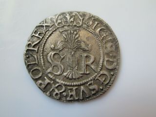Sweden Medieval Silver Coin,  Sigismund 1/2 öre 1598 Stockholm Quality