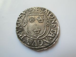 Sweden medieval silver coin,  Sigismund 1/2 öre 1598 Stockholm Quality 2