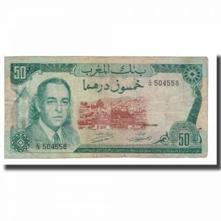 [ 567223] Banknote,  Morocco,  50 Dirhams,  1970,  Km:58a,  F (12 - 15)