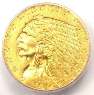 1914 Indian Gold Quarter Eagle $2.  50 Coin - Certified Icg Ms64 - $4,  160 Value