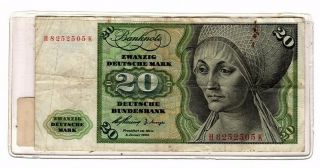 1960 20 Deutsche Marks Banknote (elsbeth Tucher)