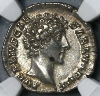 145 Ngc Ch Xf Marcus Aurelius Caesar Roman Empire Denarius Honos (19033102c)