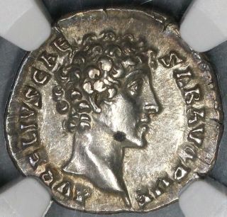 145 NGC Ch XF Marcus Aurelius Caesar Roman Empire Denarius Honos (19033102C) 2