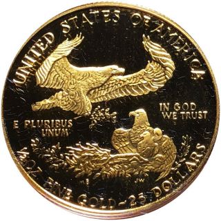 1987 $50 1.  5oz $25 PROOF American Gold Eagle - In.  999 FINE NR 5