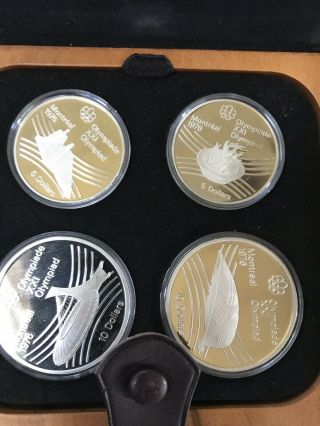 Canada 1976 Montreal Olympics 4 Coin Silver Proof Set Olympic Villiage Prime