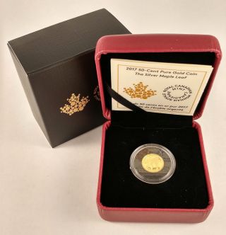 Canada 2017 50 Cents 1/25th Oz The Silver Maple Leaf Proof Fine Gold Coin