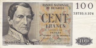 100 Francs Very Fine Banknote From Belgium 1959 Pick - 129