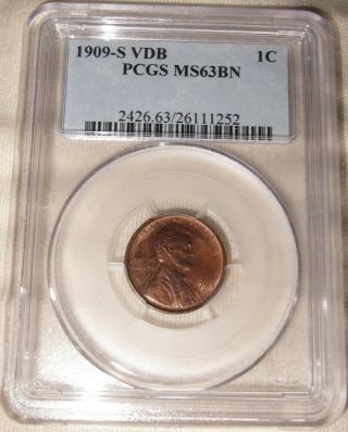 1909 - S Vdb Ms63bn Pcgs - - Lincoln Cent Wheat San Francisco Key Date