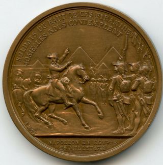 France Bronze Medal By Bovy 1798 Conquest Of The Egyptian Pyramids By Napoleon