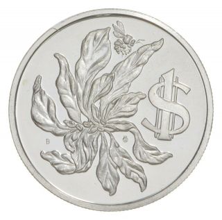 World Coin - 1974 Cayman Islands 1 Dollar - World Silver Coin - 18.  2g 177