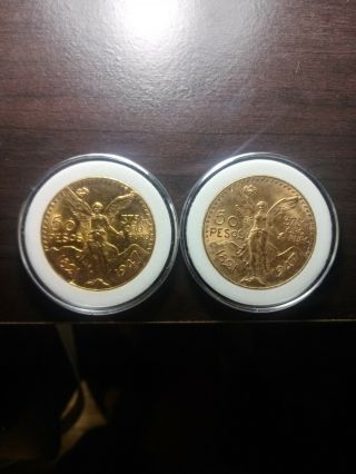 Two 50 Pesos 1947 Mexican Gold Coins