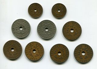 Southern Rhodesia 1/2,  1 Penny 1937 1942 - 1944 1950 1952 1954 Km - 8,  8,  14a,  25,  28 (9)