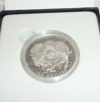 2015 Canada $100.  9999 Silver Coin High Arctic Muskox And