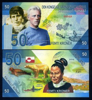 Greenland,  50 Kroner,  2019,  Private Issue Kamberra,  Unc Rusmussen,  Amundsen
