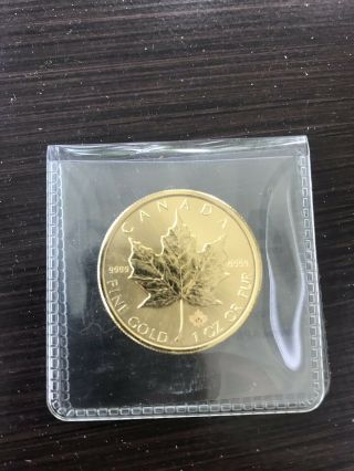 2015 Canadian Gold Maple Leaf 1 Ounce.  9999 Fine Gold Rcm $50 Coin