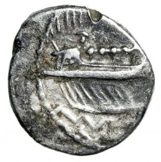 Boat On Water Silver Greek Coin Of Phoenicia " Galley On Waves " Certified