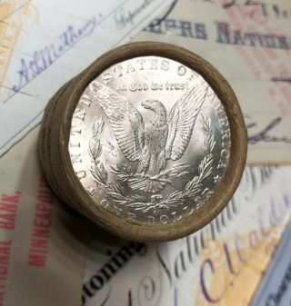 (one) Uncirculated $10 Silver Dollar Roll Cc - And Cc - Morgan Dollar End