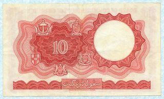 MALAYA & BRITISH BORNEO 10 Dollars 1961 P9a VF, 2