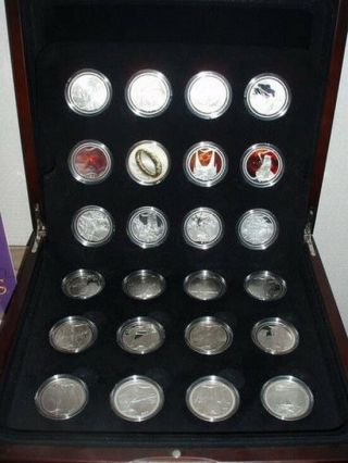 2003 Lord Of The Rings 24 Silver Proof Coins Set Scarce