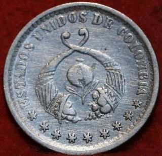 1866 Colombia 1 Decimo Silver Foreign Coin
