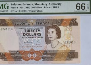 Solomon Islands - 20 Dollars - 1981 - Pick 8 Pmg 66 Epq Gem Unc Don 