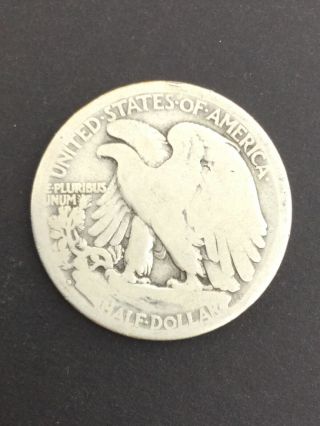 1917 D (Reverse) Walking Liberty Half Dollar Coin - 90 Silver - Estate Coin VG 2