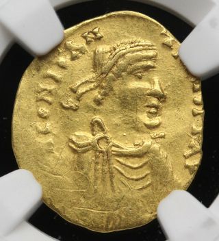 Constans II Gold Tremissis,  AD 641 - 668,  NGC VF 3