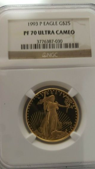 1993 $25 American Gold Eagle Ultra - Cameo 70 current value $12000 4