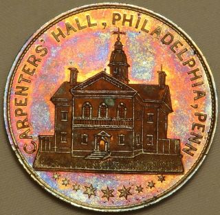 1858 Sage Historical Medal 4 Carpenters Hall Philadelphia Continental Congress