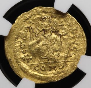 Maurice Tiberius Gold Semissis,  AD 582 - 602,  NGC VF 2