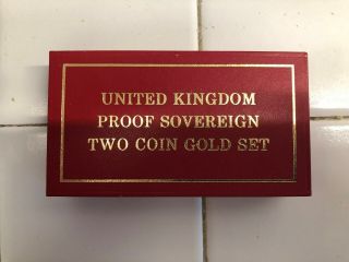 1989/90 Royal 2 Coin Gold Proof Sovereign Set 500th Anniversary Box