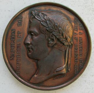 1840 France Transfer Of Napoleon Corpse To Invalides 50mm Copper Medal By Rogat